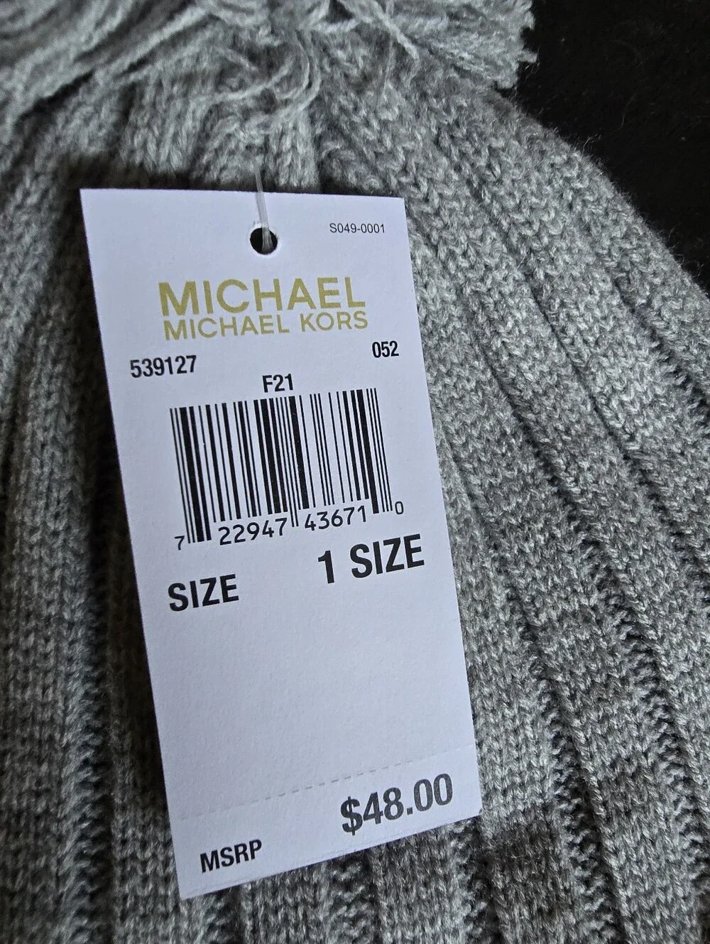 Michael Kors Kids Gray Pom Beanie with Logo